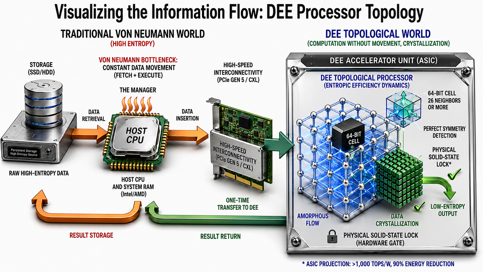 Conceptual visualization of DEE information flow